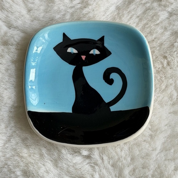 HUES N BREWS CATTITUDE TEABAG HOLDER AND TRINKET DISH - Picture 8 of 11